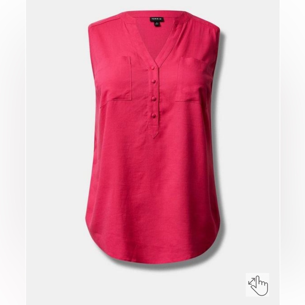 NWT Torrid Harper Linen Pullover Tank Size 2x pink peacock - Picture 1 of 7
